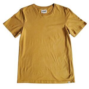 PACT Men's Crew Neck Tee-Shirt in Soft 100% Organic Cotton Mustard Color Size S